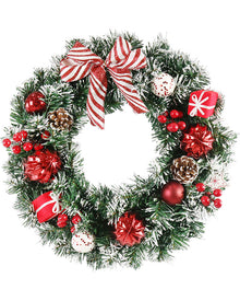 Snowy Candy Pine Wreath 40cm