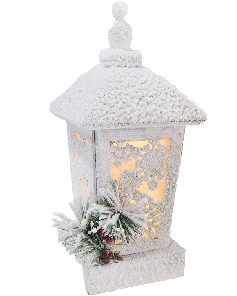 Snowy Table Lantern Christmas LED 34cm