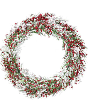 Snowy Christmas Wreath Mini Berry 36cm