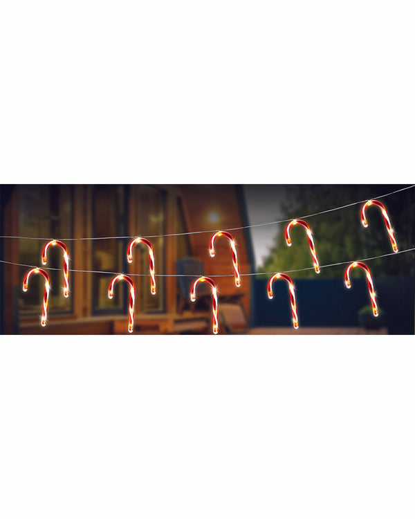 Christmas Candy Cane Solar LED String Lights 4.5m