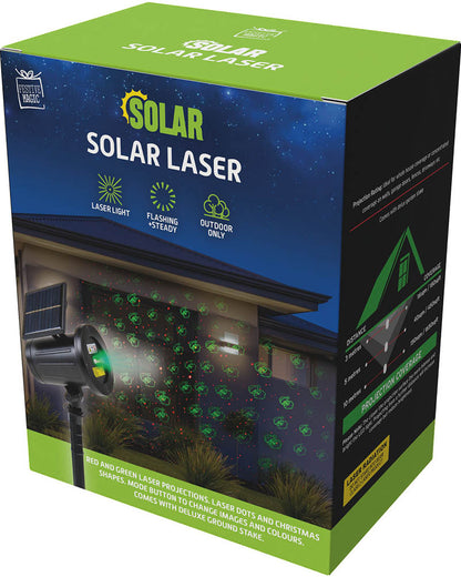 Red and Green Icons Solar Powered Motion Laser Light