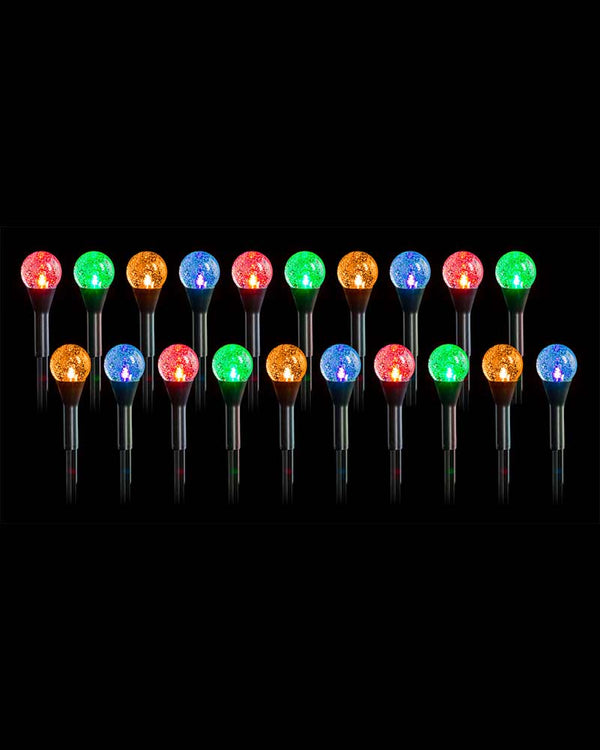 Multicolour Bubble Ball Solar LED Christmas Path Lights Pack of 20