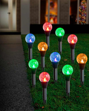 Multicolour Bubble Ball Solar LED Christmas Path Lights Pack of 20