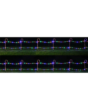 Candy Cane Solar LED Fence Stake Christmas Lights Pack of 12