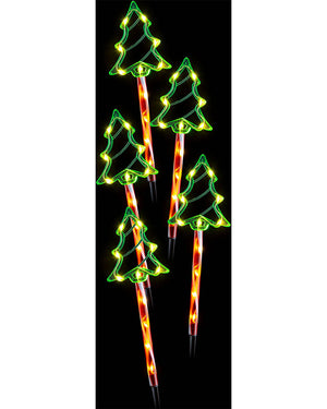 Candy Green Tree Solar LED Christmas Path Lights Pack of 5