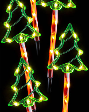 Candy Green Tree Solar LED Christmas Path Lights Pack of 5