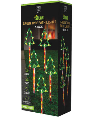 Candy Green Tree Solar LED Christmas Path Lights Pack of 5