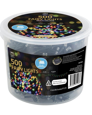 Solar Multi-Coloured 500 Piece LED Christmas Fairy Lights 39.9m