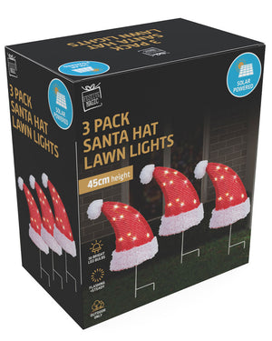 Solar Santa Hat Path Christmas Lights 3 Piece