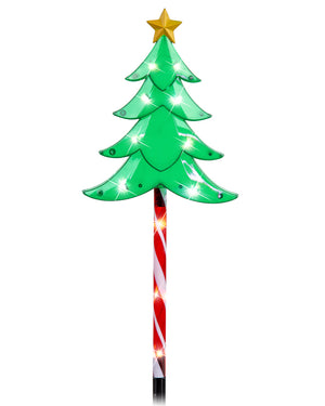 Solar Tree Candy Pole Stake Christmas Lights 4 Piece