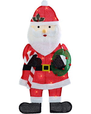 Mesh Tinsel Santa Solar LED Christmas Light 1m with USB