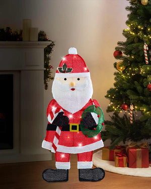 Mesh Tinsel Santa Solar LED Christmas Light 1m with USB