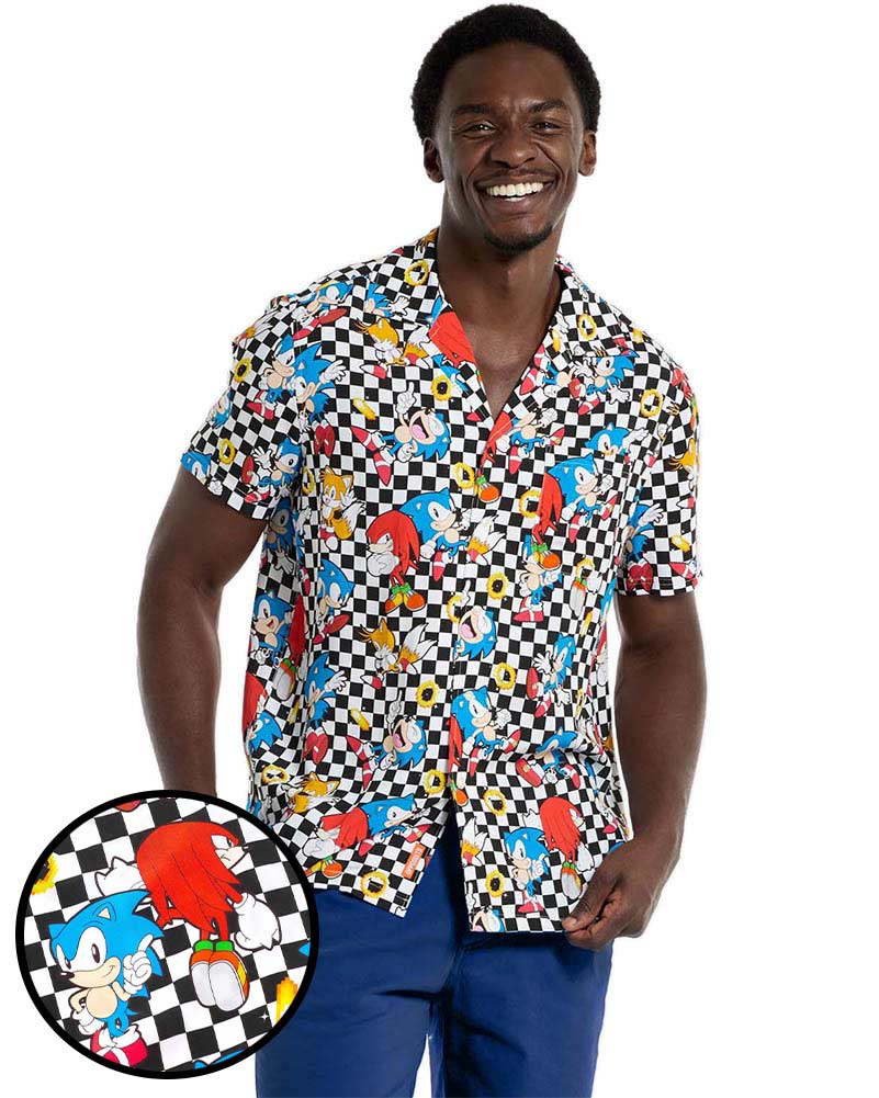 Sonic Retro Rings Mens Opposuit Summer Shirt