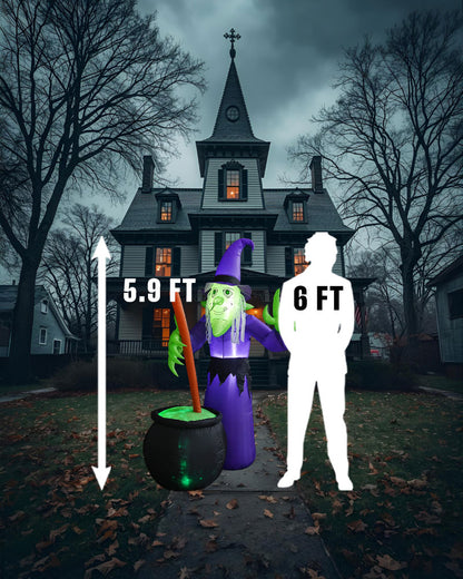Sorceress Flash Cauldron Lawn Inflatable 1.8m