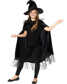 Sparkly Witch Cloak and Hat Set For Halloween