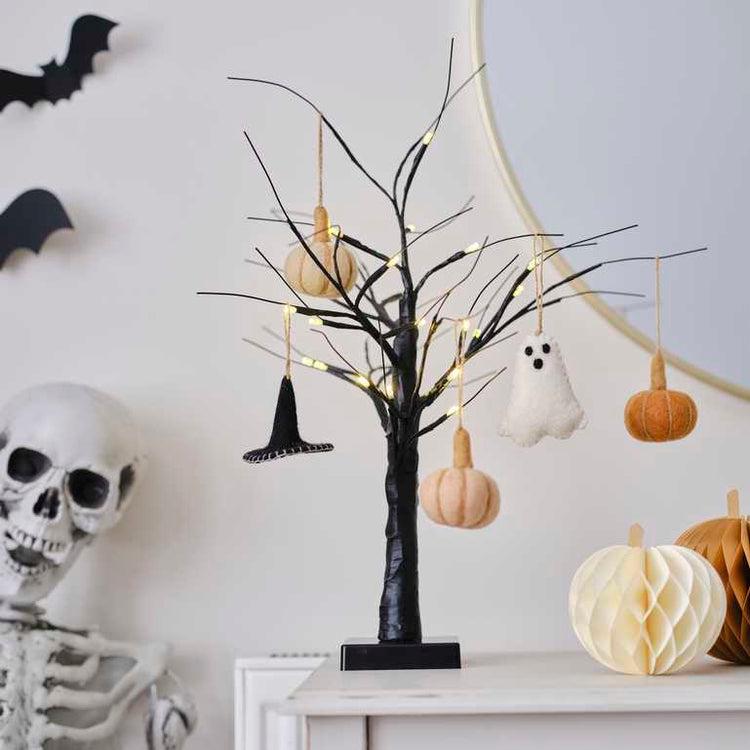 Pumpkin Spice Ghost Felt Hanging Tree Decoration