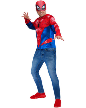 Spiderman Adult Shirt and Mask Set