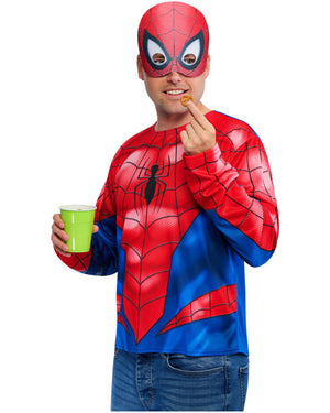 Spiderman Adult Shirt and Mask Set