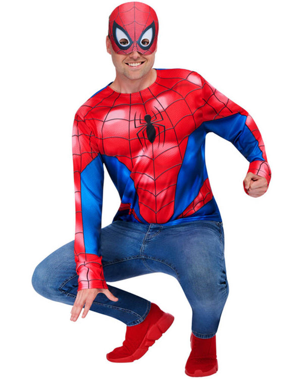 Spiderman Adult Shirt and Mask Set