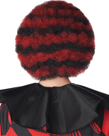 Spiral Clown Black and Red Afro Halloween Wig