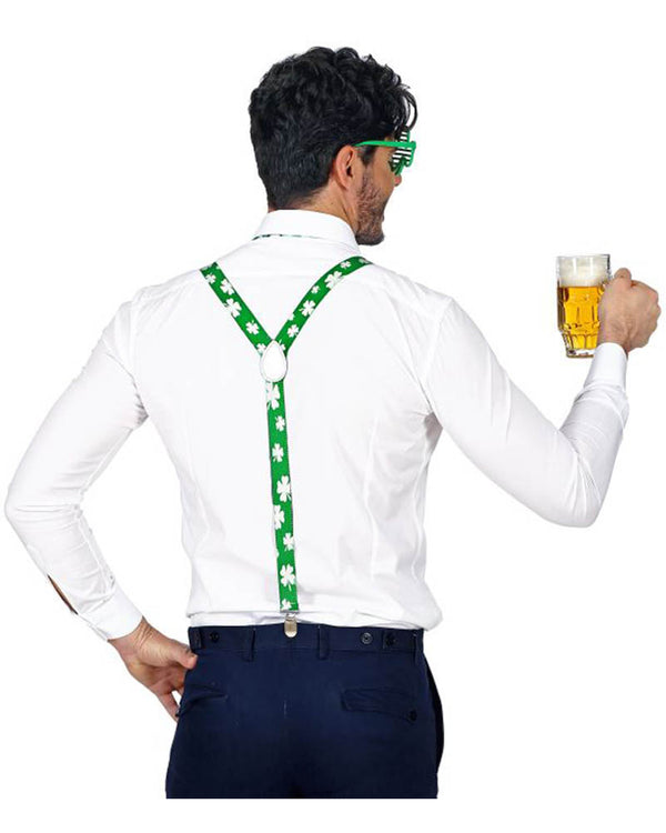 St Patricks Day Glasses Suspenders and Bow Tie Set