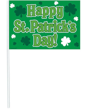 St Patricks Day Plastic Flags Pack of 12