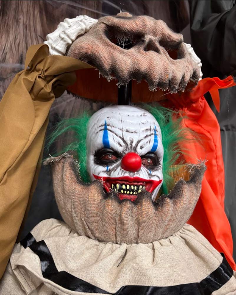 Standing Pumpkin Clown Animated Decoration 1.7m