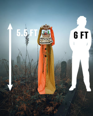Standing Pumpkin Clown Animated Decoration 1.7m