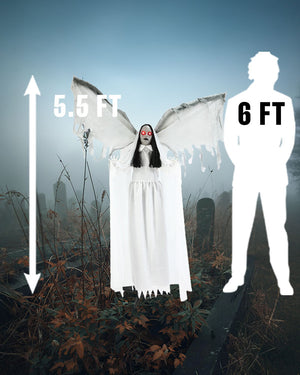 Standing Winged Lady Animated Decoration 1.7m