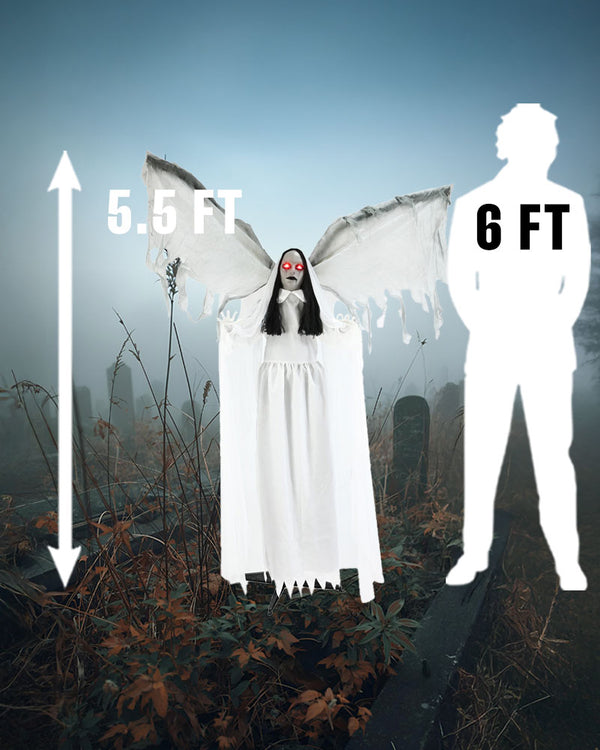 Standing Winged Lady Animated Decoration 1.7m