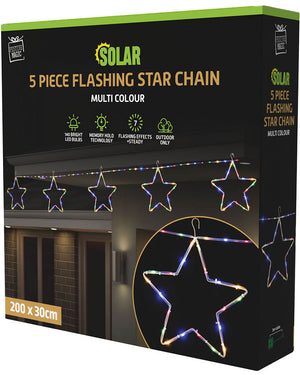 Multicolour Star Chain Tubelight Solar LED Christmas Lights