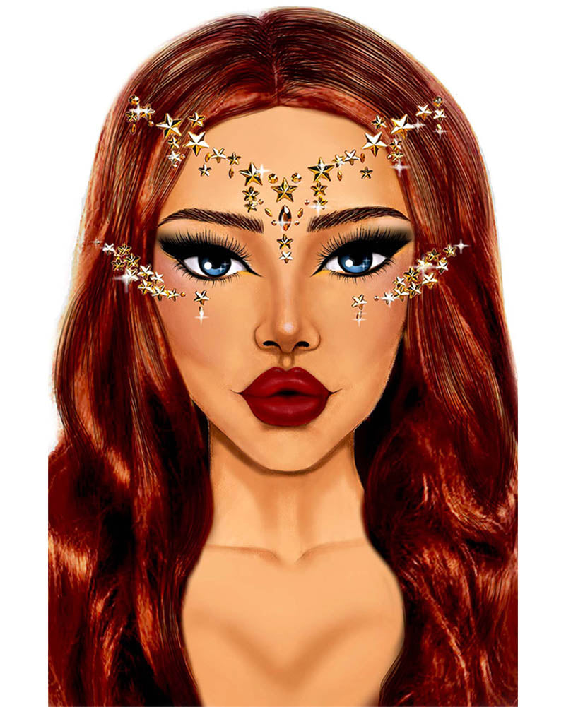 Star Sign Face Jewels Sticker