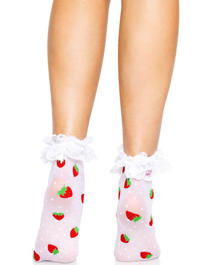 Strawberry Ruffle Anklet Socks