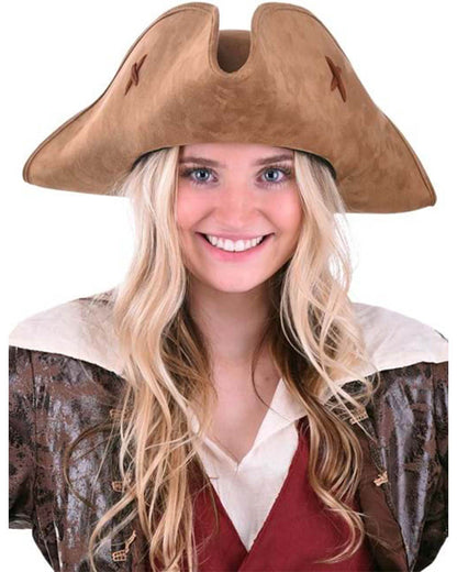 Suede Womens Deluxe Pirate Hat