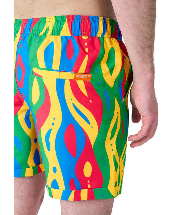 80s Summer Loopy Lines Opposuit Mens Swim Suit