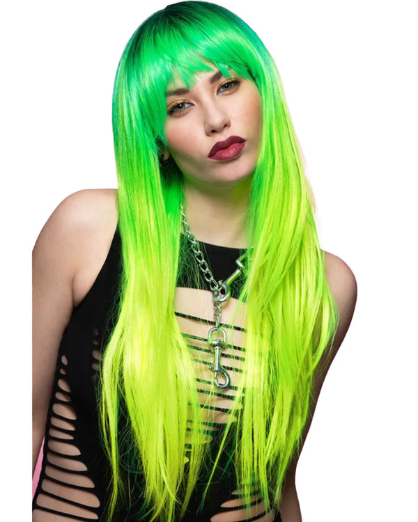 Sunshine Super Lizard Downtown Diva Long Green Wig