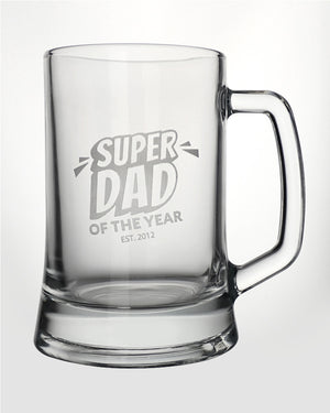 Super Dad of the Year Personalised Engraved 500ml Beer Mug