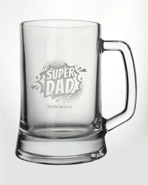 Super Dad Personalised Engraved 500ml Beer Mug