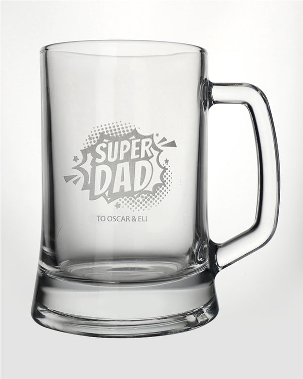 Super Dad Personalised Engraved 500ml Beer Mug