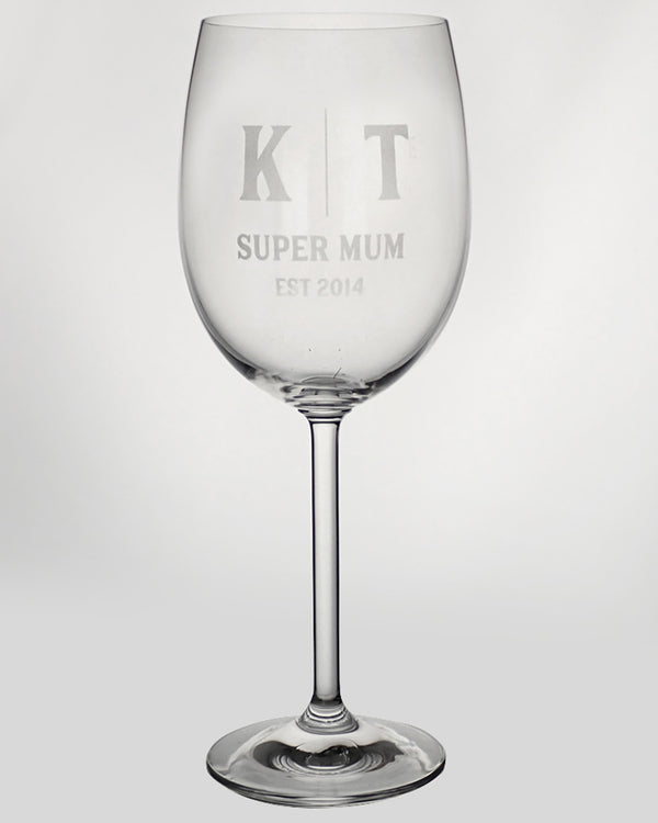 Super Mum Since Engraved 360ml Wine Glass