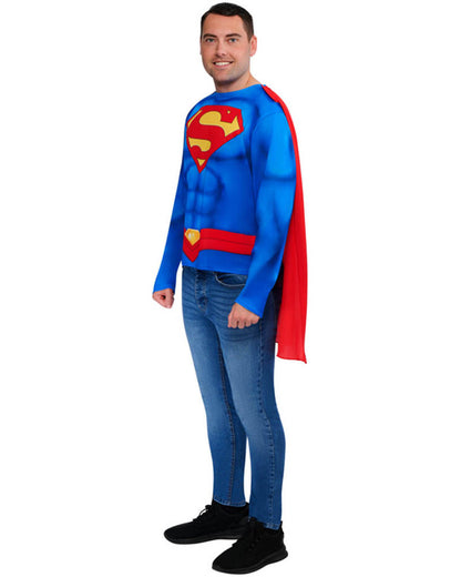 Superman Adult Shirt and Cape Set