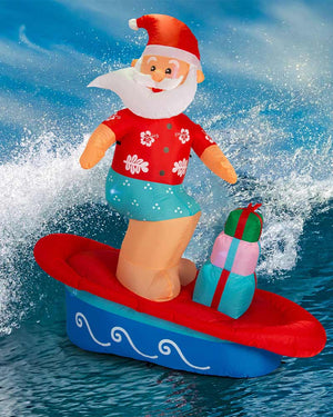 Surfing Santa On Wave Inflatable Decoration 2.1m