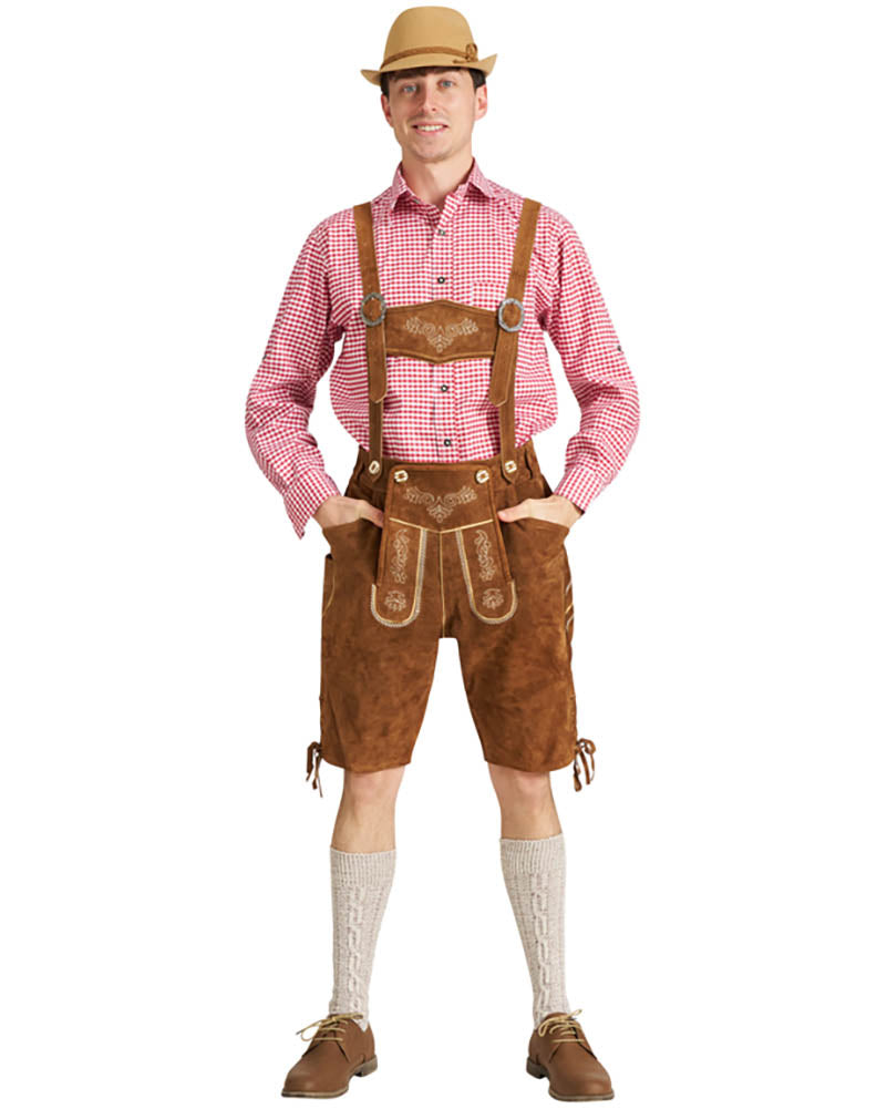Sven Authentic Oktoberfest Leather Lederhosen Mens Costume