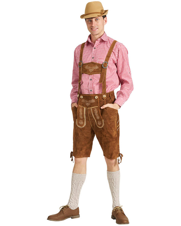 Sven Authentic Oktoberfest Leather Lederhosen Mens Costume