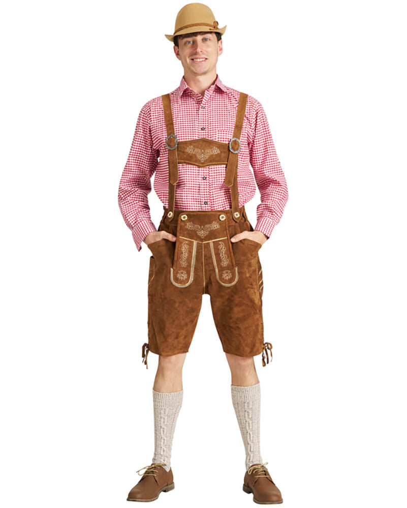 Sven Authentic Oktoberfest Leather Lederhosen Mens Costume