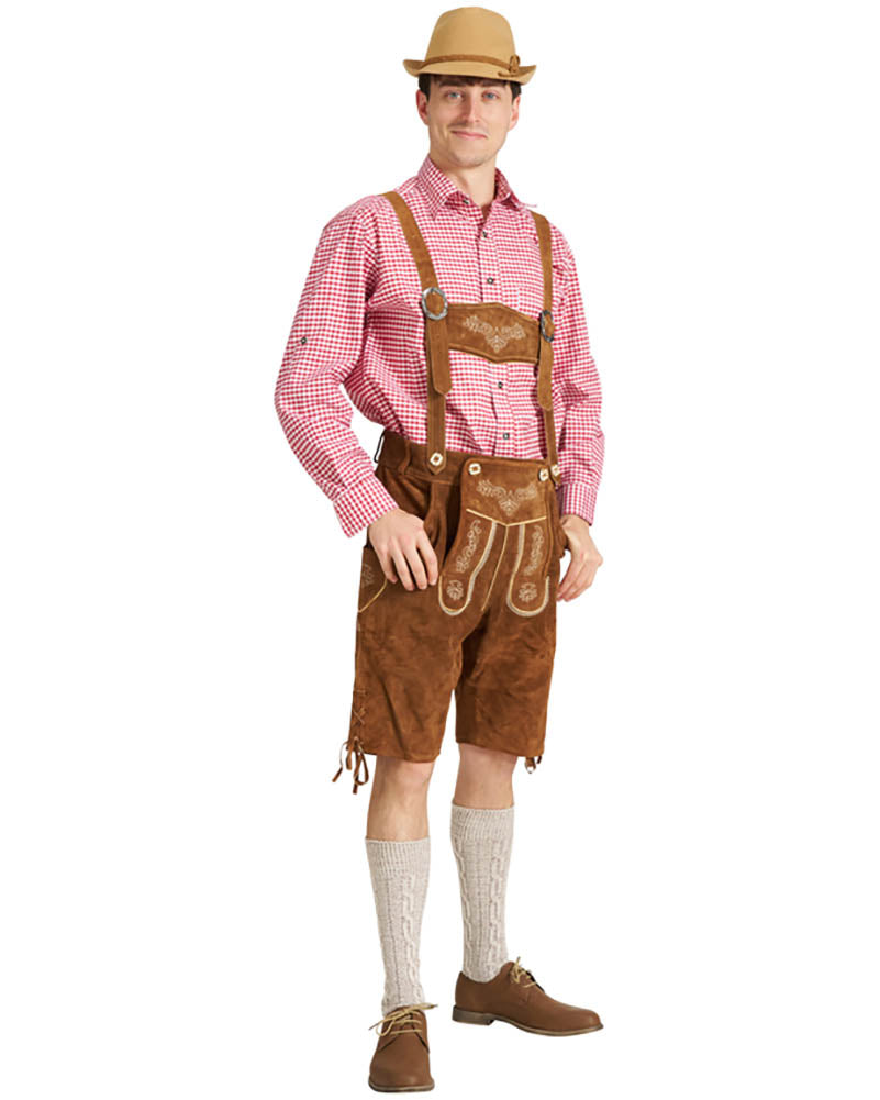 Sven Authentic Oktoberfest Leather Lederhosen Mens Costume