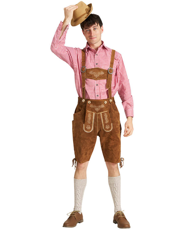 Sven Authentic Oktoberfest Leather Lederhosen Plus Size Mens Costume