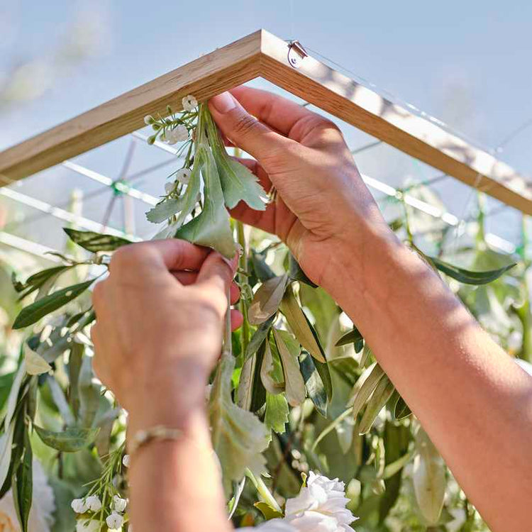 Sage Wedding Wooden Foliage Hanging Grid