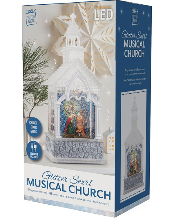 Christmas Swirl Musical Church Nativity USB