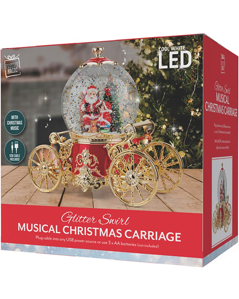 Christmas Swirl Musical Royal Carriage USB 21cm